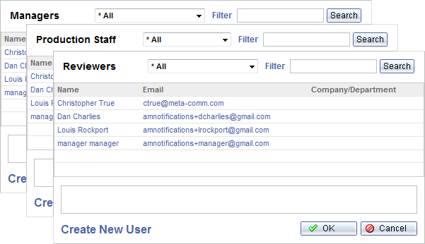 Creating new users on the fly in Approval Manager.