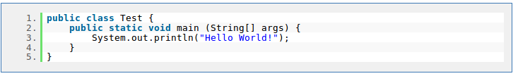 Highlighted code, without controls